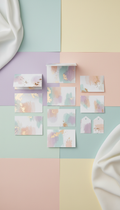 pastel foil-accented table cards set